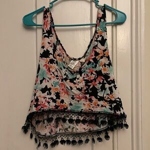 ASOS floral bathing suit cover crop top